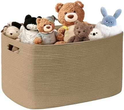 86L Large Woven Laundry Basket Hamper with Handles, Jute by SunNewt