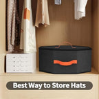 kushon Hat Storage Box for Women & Men, Hardboard Support Hat Boxes with 1 Door Hook Hat Organizer, Cowboy Hat Box for Travel, Hat Bag Hat Case (Black) - Image 5