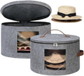Lifewit Round Cowboy Hat Box for 7 Caps, 37L Hat Organizer BagGray, 2 Pack by Lifewit