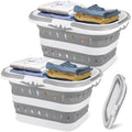 2 Pack Collapsible Laundry Baskets with Comfort Handles, 10.6 Gallon Collapsible Laundry Clothes Hamper Portable Space Saving Pop-Up Laundry Hamper Storage Container by Unknown