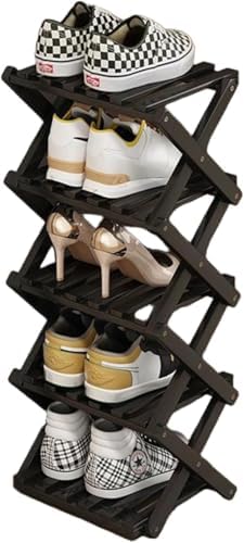 YYW Bamboo Shoe Rack, Foldable Vertical Free Standing Shoe Storage Shelf by YYW