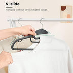 Heavy Duty Plastic Hangers 50 Pack with Non-Slip Design,0.2 Inches Thick,360°Swivel Hook Space Saving Organizer for Bedroom Closet,Shirts,Pants,Strong Enough for Coat(Black- S Shaped) - Image 4