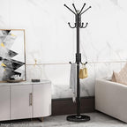 Kertnic Modern Coat Rack Freestanding with Natural Marble Base & Sturdy Metal Frame, 11 Hooks Hall Tree for Jackets, Hats, Bags, Entryway Organizer for Bedroom, Living Room, Closet (11 hooks-Black) - Image 2