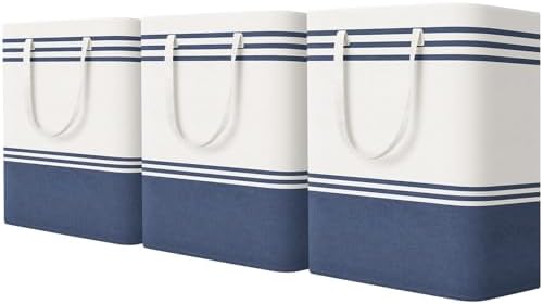 TranquilRelax 3-Pack Laundry Basket, Laundry Hamper, Blue-125L by Unknown