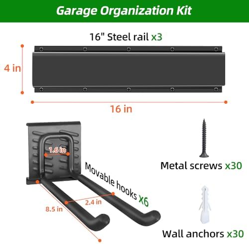 PIYILO Garage Wall Organizer, 48 inches Adjustable Garden Tool Organizer - Image 5