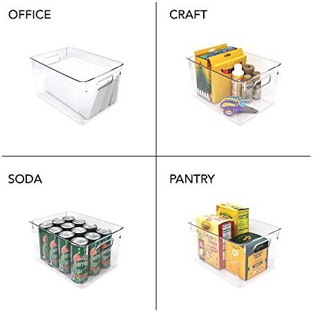 Isaac Jacobs 3-Pack Large Clear Storage Bins with Handles - Image 4