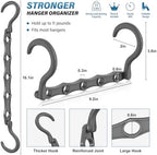 24 Pack Hangers Space Saving Magic Plastic Hanger Organizer Grey - Image 2