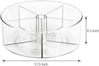 360° Rotating Makeup Organizer 11.5" Clear Turntable Lazy Susan Organizer for Vanity, Bathroom Counter, Pantry, Cabinet, Spinning Cosmetic Storage Holder with 5 Dividers for Skincare, Makeup Brushes - Image 2