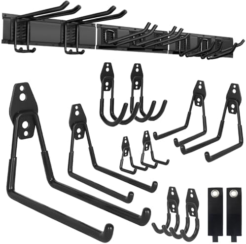 PIYILO Garden Tool Organizer 48 inches with 18 Garage Wall Hooks in 9 Types by PIYILO