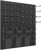 Peg Board Kit, Includes Pegboard and Accessories,with Hooks and Bins,Peg Board Wall Organizer for Office,Ornaments Display,Crafts Organization (66, Black) by Daanxw