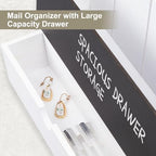 Mail and Key Holder Wall Mount with Storage Drawer & Chalkboard Panel - Image 6