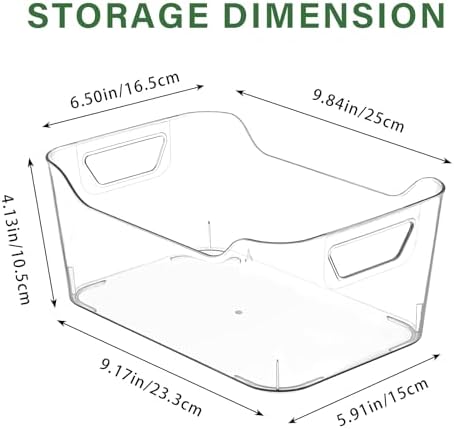 12 Pack Clear Plastic Storage Bins, Pantry Organizers and Storage, Clear Pantry Organizer Bins, Plastic Containers with Handle for Kitchen,Freezer,Cabinet,Closet,Bathroom Under Sink Storage - Image 4