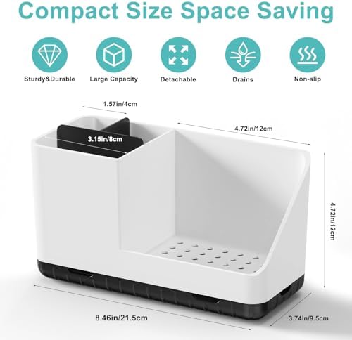 Toothbrush Holders for Bathroom Counter Organizer and Storage (White) - Image 6