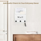 Mail and Key Holder, Wall Key Holder with 2 Mail Organizer Slot and 3 Hooks - Image 5