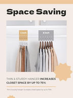 HOUSE DAY Slim Plastic Hangers with Non Slip Rubber Pads, 30 Pack, Grey | Space saving closet organizer, heavy duty S-shape, rubber grip pads help keep shirts, suits, coats, pants, skirts in place - Image 4