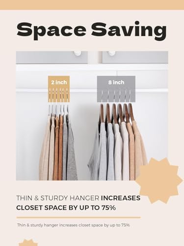 HOUSE DAY Slim Plastic Hangers with Non Slip Rubber Pads, 30 Pack, Grey | Space saving closet organizer, heavy duty S-shape, rubber grip pads help keep shirts, suits, coats, pants, skirts in place - Image 4