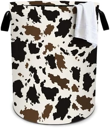 Cow Camo Laundry Basket Storage Bin Foldable Laundry Hamper Clothes Storage Bucket Organizer 19.6x15.7 Inch For Laundry Room/Bedroom/Bathroom by Bzocm