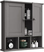 TaoHFE Grey Bathroom Cabinet,Bathroom Wall Cabinet with 2 Door by TAOHFE