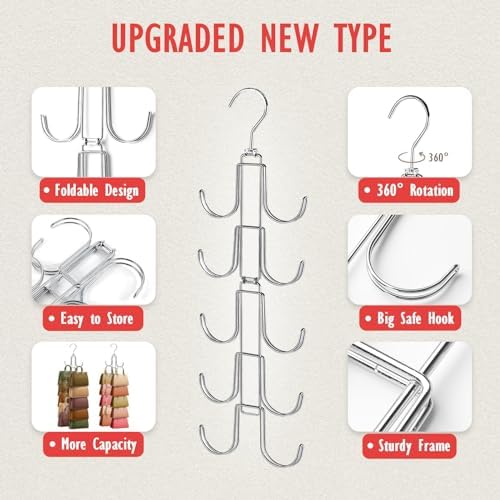 2 Pack Purse Organizer for Closet: Upgraded Purse Hanger with Large Hooks - Image 2