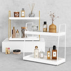 Forbena White 2 Tier Bathroom Organizer Countertop, Small Counter Top Organizer for Bathroom Decor, Modern Kitchen Counter Shelf for Snack, Vanity Makeup Organizers and Storage Tray for Bedroom - Image 6