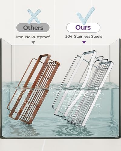 ODesign 3 Pack Adhesive Shower Caddy,Rustproof Shower Shelves Rack,Silver - Image 3