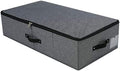 AMJ 29.5"*15"*7", Rigid Under Bed Garment Storage Bins, Folding & Washable, Soft Zip Lid, Black Gray by OrderlyhomeBoundlesslove
