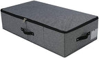 AMJ 29.5"*15"*7", Rigid Under Bed Garment Storage Bins, Folding & Washable, Soft Zip Lid, Black Gray by OrderlyhomeBoundlesslove