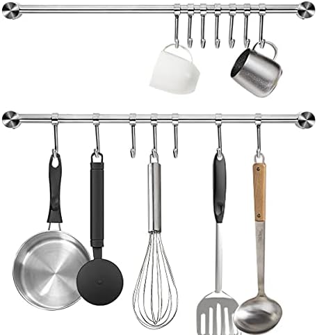 Audmore Kitchen Utensil Rack 2PCS, 15.6” Pot & Pan Hanging Rack Wall Mount by Audmore