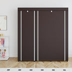 SORCEDAS Portable Closet Wardrobe with Hanging Rods Shelves Clothes Storage - Image 4
