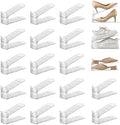 20 Pack Shoe Slots Organizer Adjustable Level Shoe Stacker Holder Storage Space Saving Sneakers Display Tray Rack for Closet (Transparent, 20 Pack) by UniHIMO