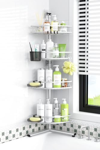 Aitatty Floor Standing Corner Shower Caddy - Rustproof Shower Stand Shelves by Aitatty