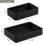 Desk Organizer Tray, PU Leather Nightstand Organizer, Black 2-Pack - Image 4