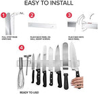 Modern Innovations Magnetic Knife Holder for Wall and Fridge - 18" Knife Magnetic Strip, Magnet Kitchen Knife Holder and Rack, Stainless Steel Magnetic Knife Bar for Kitchen Utensils - Image 3