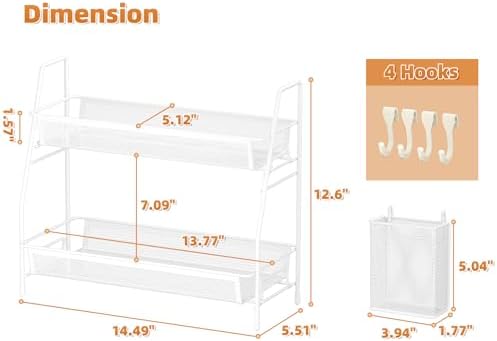 VITVITI 2 Tier Bathroom Countertop Organizer, Vanity Storage Shelf, White - Image 5