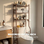 GloTika 3-Tier Over Toilet Storage, Anti-Tilt, 64" H, Bronze - Image 4