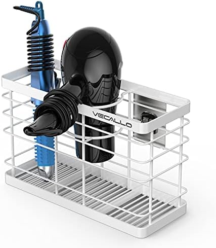 Hair Tool Organizer, Curling iron stands, Bathroom Organizer Basket Hair Supplies Organizer Storage Hair Dryer Holder- Wall Mount No Drilling by Vecallo