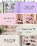 Iridescent Acrylic Bathroom Shelf Wall Mounted Floating Organizer - Image 7