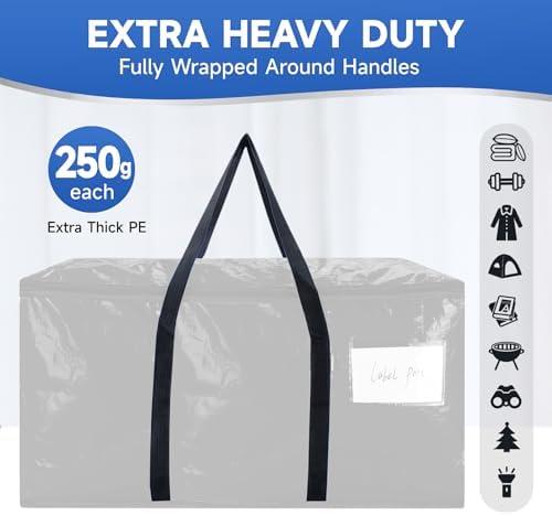 CONGREGATE 8-Pack packing bags for moving with Zippers and Handles, Heavy Duty Storage Handbags for Space Saving, Made of PE, 97 Liters/25.6 Gallons (28.7 Inch x 13.7 Inch x 15 Inch) - Image 5