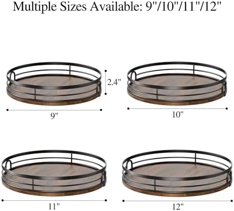 LAMU 11'' Lazy Susan Turntable Organizer for Cabinet, Round Wood Lazy Susan for Table Top, Countertop, Kitchen, Pantry, Spice, Bathroom Vanity, Decor - Image 5