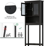 Spirich Over the Toilet Storage Cabinet with Moru Glass Doors, Espresso - Image 5