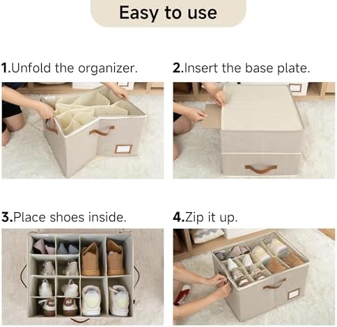 StorageWorks 2-Pack Closet Shoe Storage Organizer, Up to 32 Pairs, Brown - Image 4