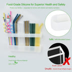 Straw Holder for Cabinet Door, Silicone Straw Organizer for Cabinet Door, Kitchen Cabinet Organizer Reusable Straws Dispenser for Home Kitchen Accessories (Transparent) - Image 3
