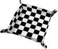 PU Leather Jewelry Valet Tray, Portable Catchall Tray for Keys, Wallet, Watch, Travel Organizer for Nightstand Desk Entryway Home Decor Gift for Women Men Classic Checkerboard by JYCardPKT