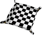 PU Leather Jewelry Valet Tray, Portable Catchall Tray for Keys, Wallet, Watch, Travel Organizer for Nightstand Desk Entryway Home Decor Gift for Women Men Classic Checkerboard by JYCardPKT