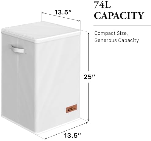 Simple Houseware Foldable Laundry Hamper Basket with Lid and Bag, Pink - Image 2
