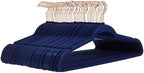 Amazon Basics Slim Velvet Non-Slip Space Saving Suit Clothes Hangers, Sturdy Construction, Navy Blue/Rose Gold, 50-Pack by AmazonBasics
