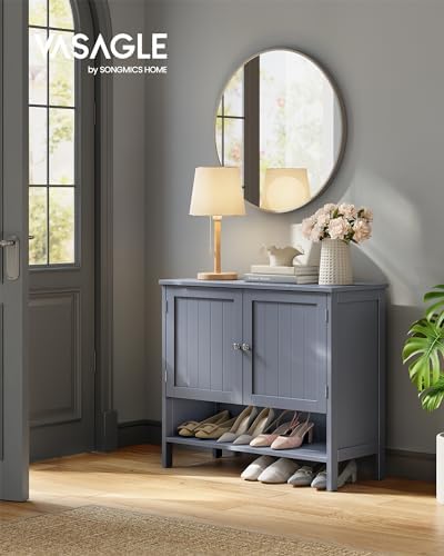 VASAGLE 4-Tier Shoe Cabinet, Farmhouse Freestanding Storage Organizer - Image 3