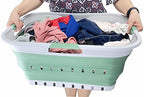 SAMMART 42L (11 gallon) Collapsible Plastic Laundry Basket - Foldable Pop Up Storage Container/Organizer - Portable Washing Tub - Space Saving Hamper/Basket (Grey/Dark Sea Green) - Image 7