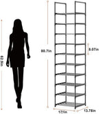 OYREL Tall Shoe Rack Narrow 10 Tier Shoes Rack - Image 3