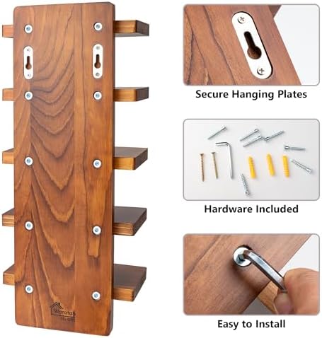 Sunglasses Organizer, Wall Mount Wood Sunglass Holder Rack - Image 4